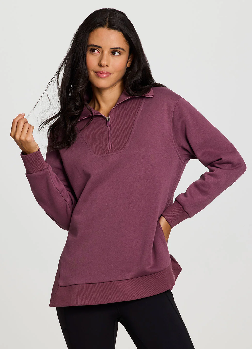 Downtown Fleece 1/4 Zip Tunic - Image 2