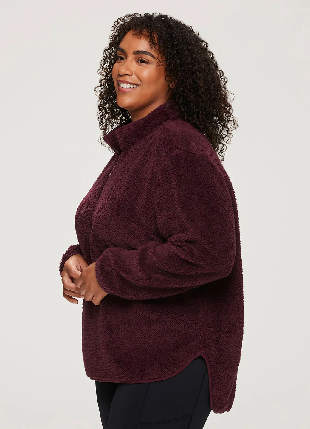 Plus Dylan 1/4 Zip Sherpa Pullover - Image 4