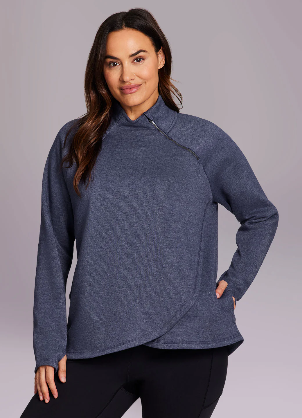 Plus Ready To Roll Fleece Mock Neck Pullover - Image 3