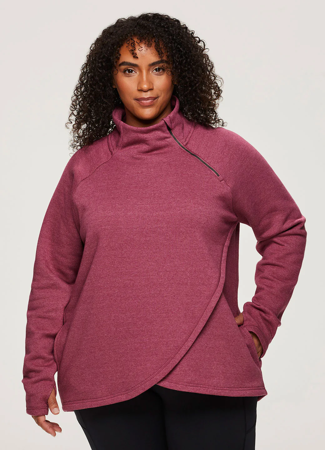 Plus Ready To Roll Fleece Mock Neck Pullover - Image 4
