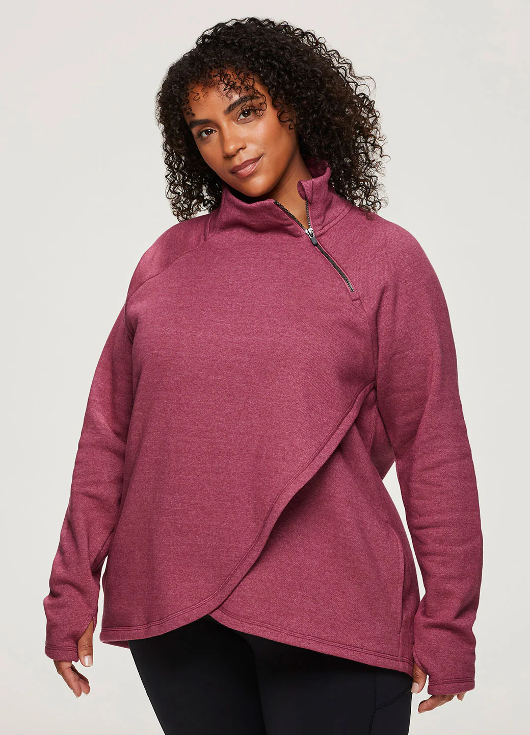 Plus Ready To Roll Fleece Mock Neck Pullover - Image 6