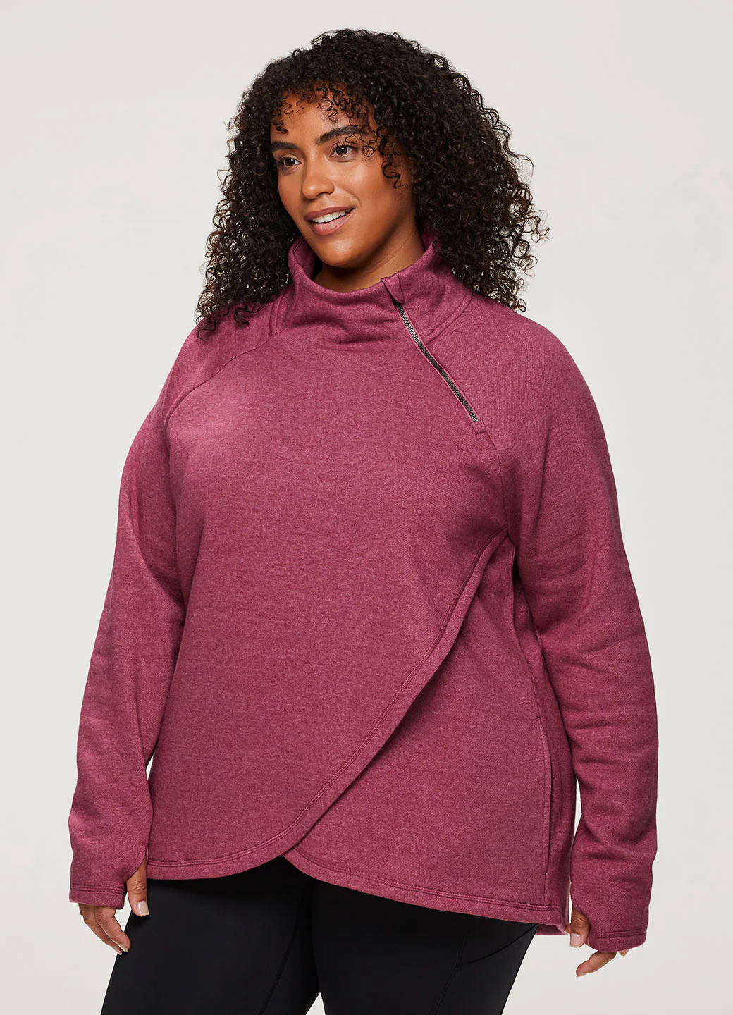 Plus Ready To Roll Fleece Mock Neck Pullover - Image 7