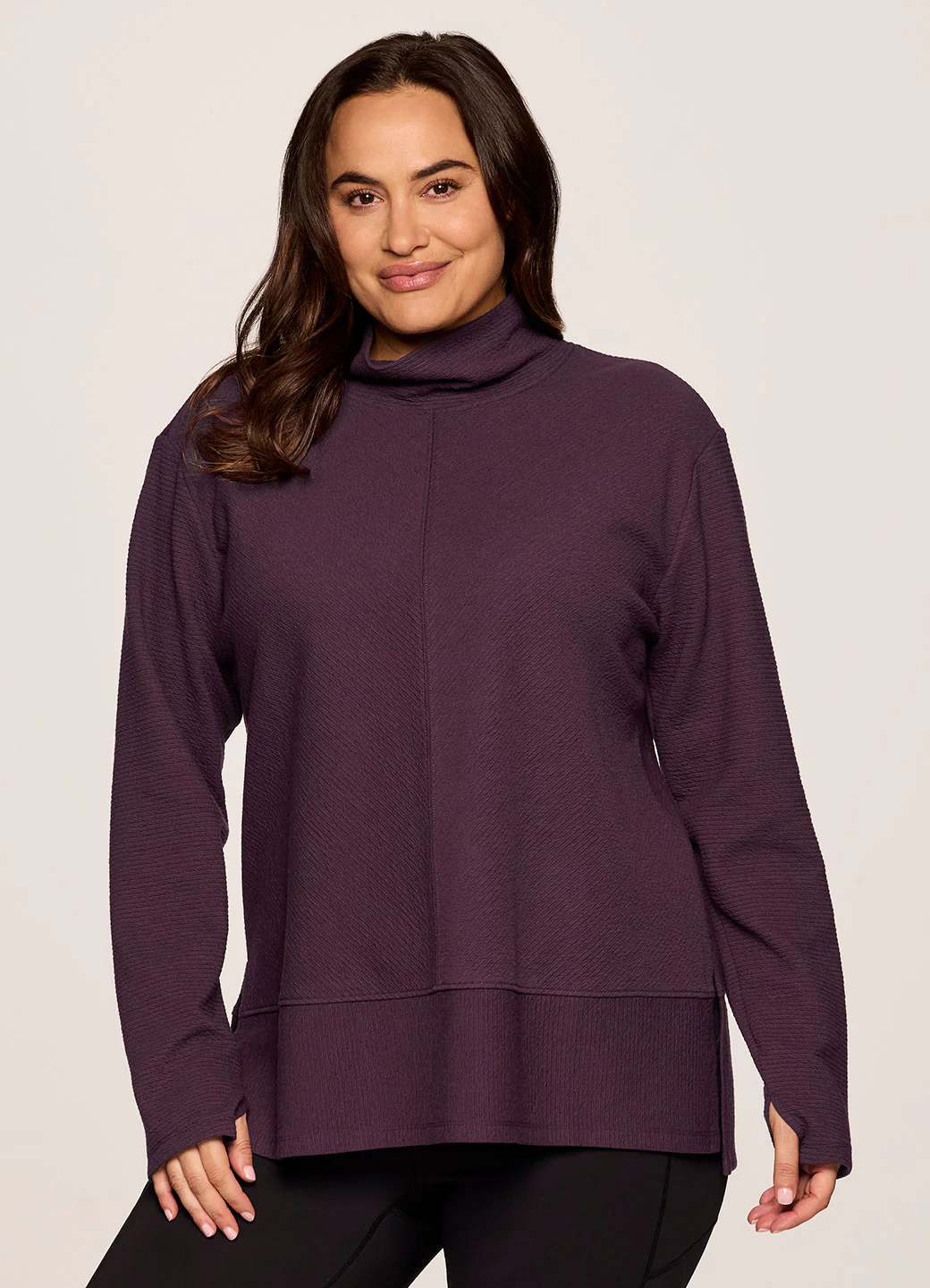 Plus Studio Jacquard Mock Neck Pullover - Image 11