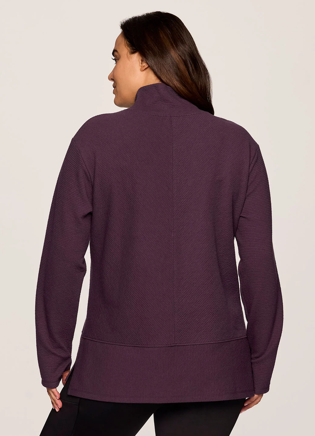 Plus Studio Jacquard Mock Neck Pullover - Image 12