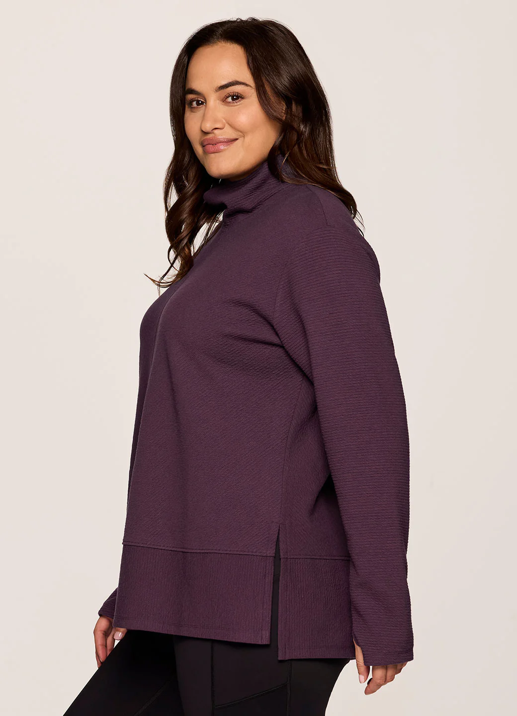 Plus Studio Jacquard Mock Neck Pullover - Image 14