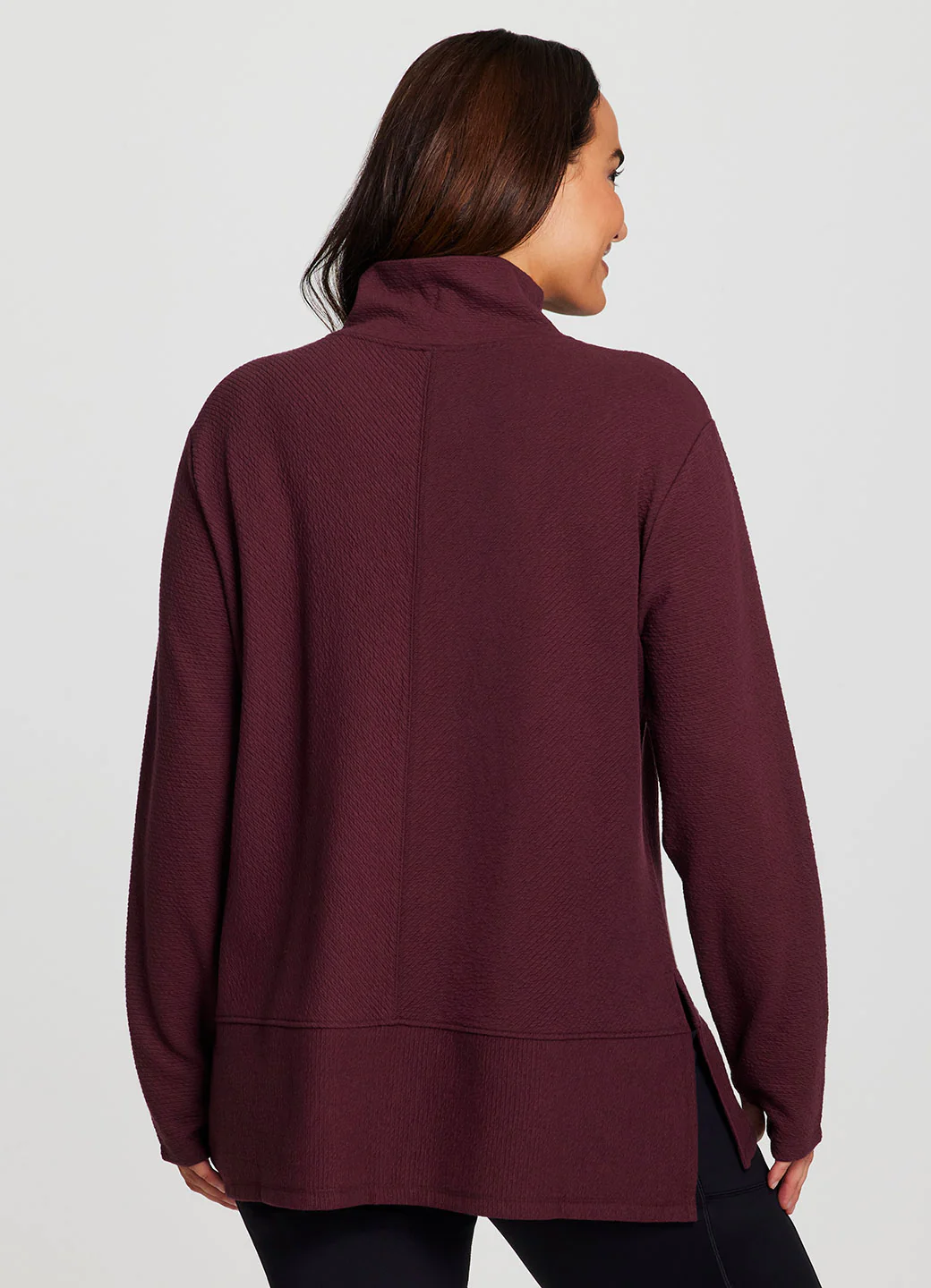 Plus Studio Jacquard Mock Neck Pullover - Image 17